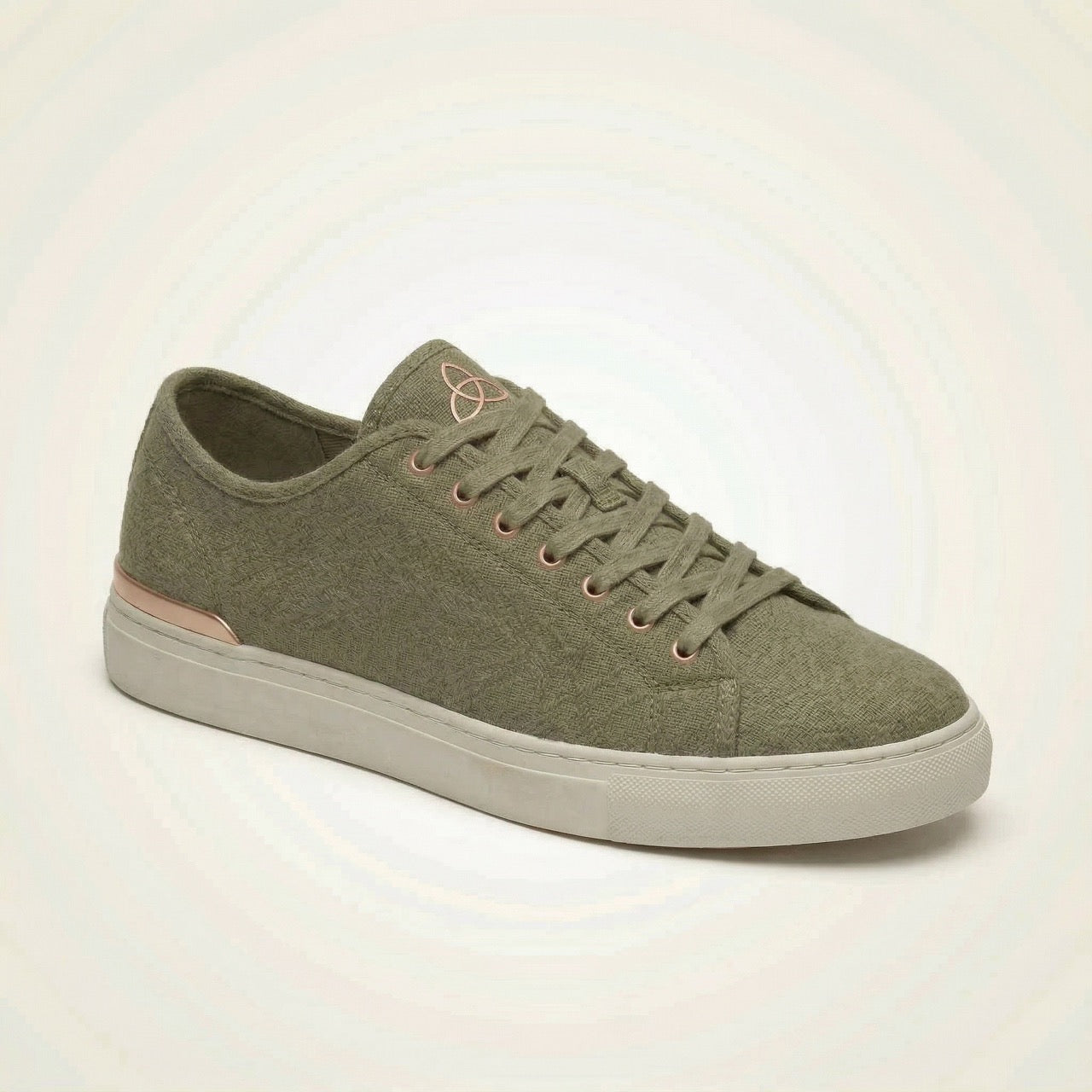 ERTH CLASX olive sneaker at a right facing angle on a white background