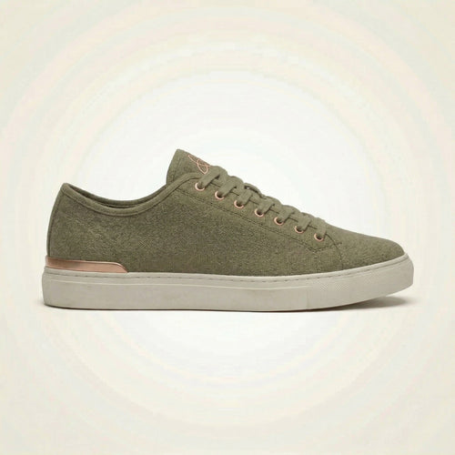 ERTH CLASX olive sneaker right facing on a white background